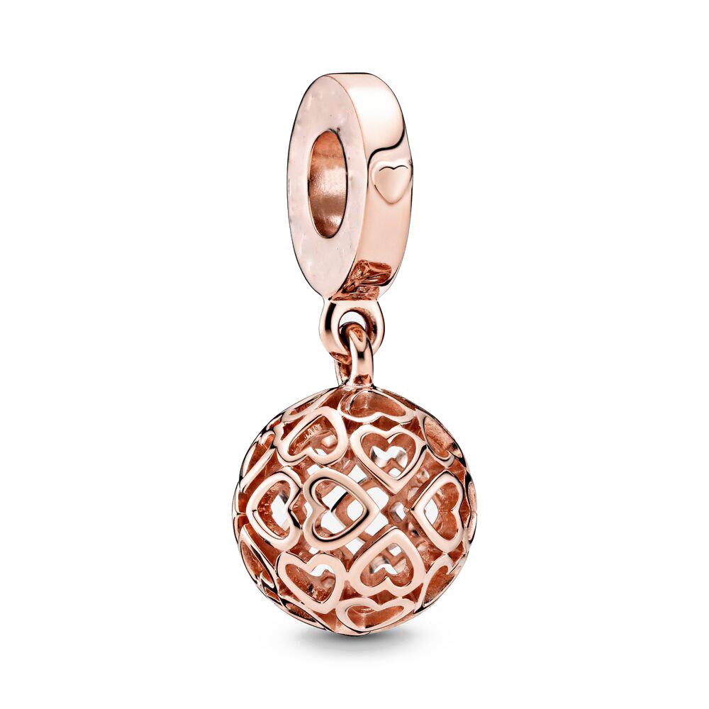 Newpure Copper Rose Gold Circular Hollowed-Out Petals Pendant Beads Fit Original Charms Bracelet Diy Women Jewelry