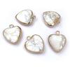 QSLLER 8 PCS Heart Shaped Natural Stone Pendants Healing Chakra Reiki Love Stone Charm Bulk for Jewelry Making