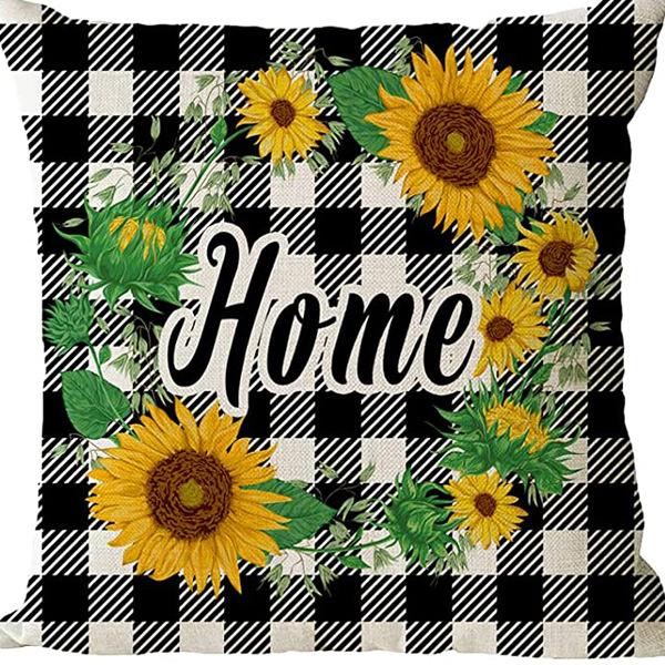 Plant and Flower Pillowcase American Pastoral Linen Pillowcase Cushion Cover Home Sofa Car