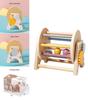 Wooden Montessori Threeinone Desktop Rattling Drum For Toddlers Educational Toy