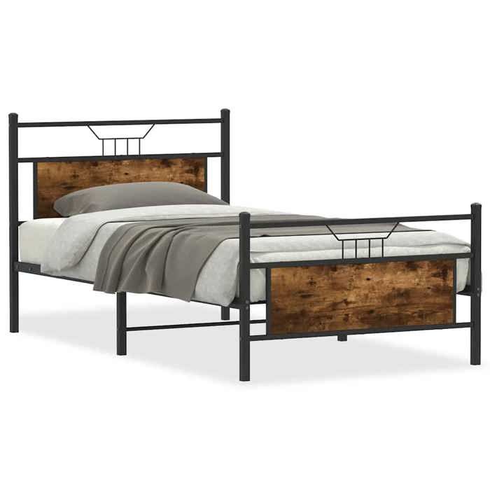 VidaXL Cadre de lit sans matelas chêne fumé 100x200 cm bois ingénierie 4106756