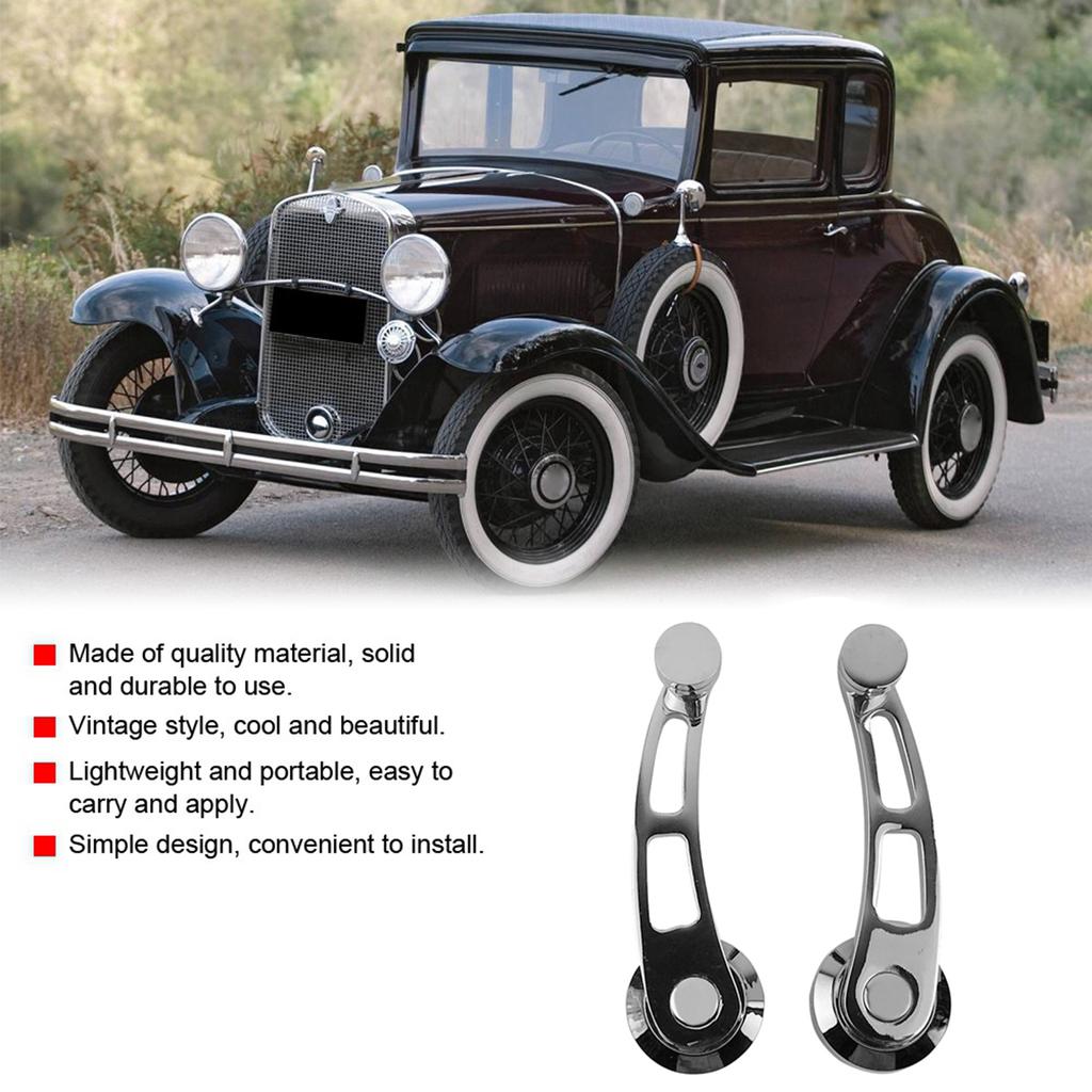 2PCS Vintage Car Auto Window Crank Handle Set, Aluminium Alloy Auto Window Handle Kit for Older Model