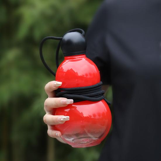 Gourd Sports Bottle,Chinese Retro-Inspired Water Bottle, Portable Gourd Sports Water Bottle,Water Bottle Gourd Drinkable, Large Capacity Bottle(Red - View #6