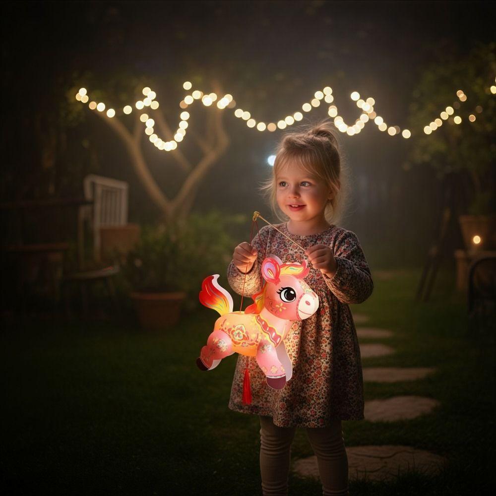 Cartoon Horse Year Lanterns DIY Handmade New Year Lanterns  Holiday Kid's Toys