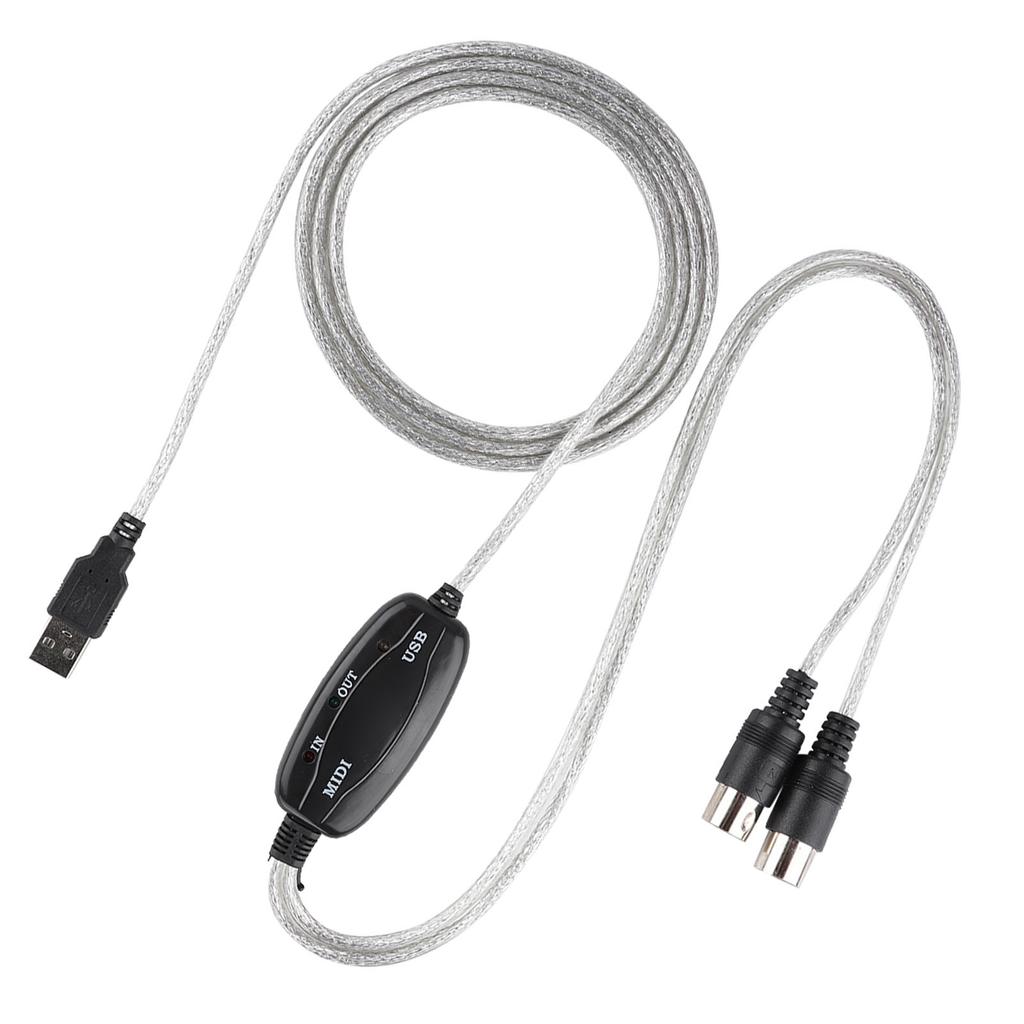 MIDI to USB Cable Converter MIDI Interface Adapter Cord Keyboard Music Editing Line