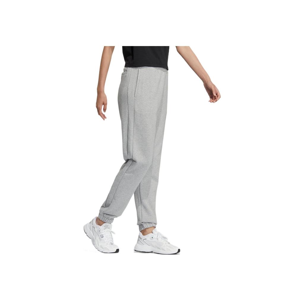 Adidas Originals Solid Color Logo Print Cuffed Sweatpants Women Bottoms Gray IC8135