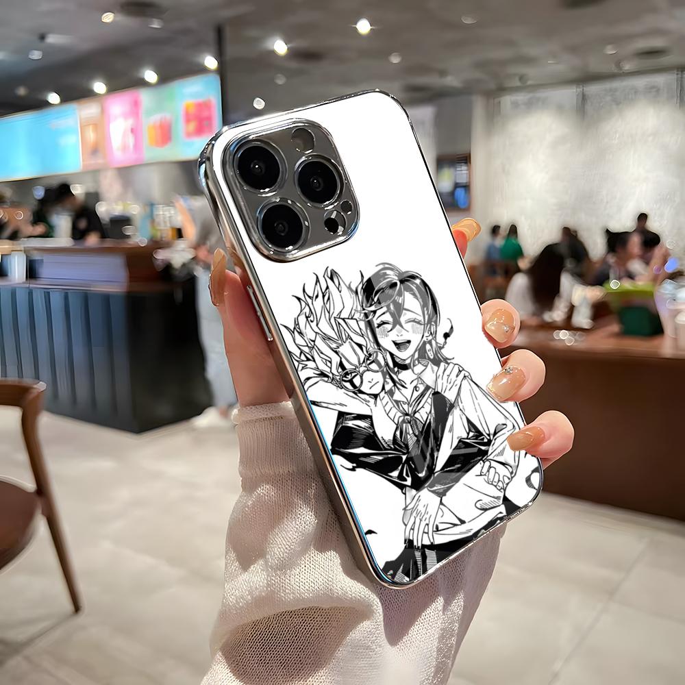 

Чехол для телефона Аниме Dandadan Для IPhone 17 Pro Max 15 Pro 16 14 Plus 12 13 Mini 11 Pro Ударопрочный Электроокрашенный Стеклянный Чехол iPhone Air
