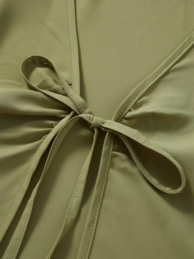 Women Spring Autumn Crop Tops Long Sleeve V-neck Lacing Feather Slim Fit Autumn Shirts for Club Party