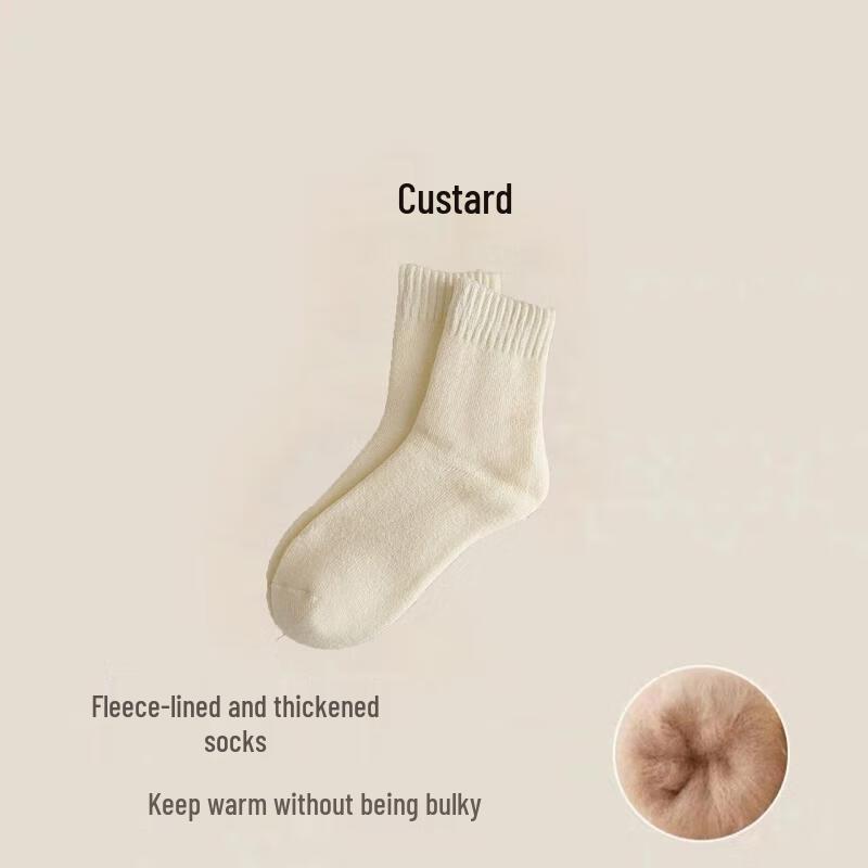 

JINGRX Women s Plush Lined Cashmere Mid-Calf Socks, 3 Pairs