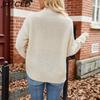 BITCED Women's Casual Loungewear Sweater Autumn/Winter Solid Colour Fashion Long-Sleeved Pullover Knit Sweater