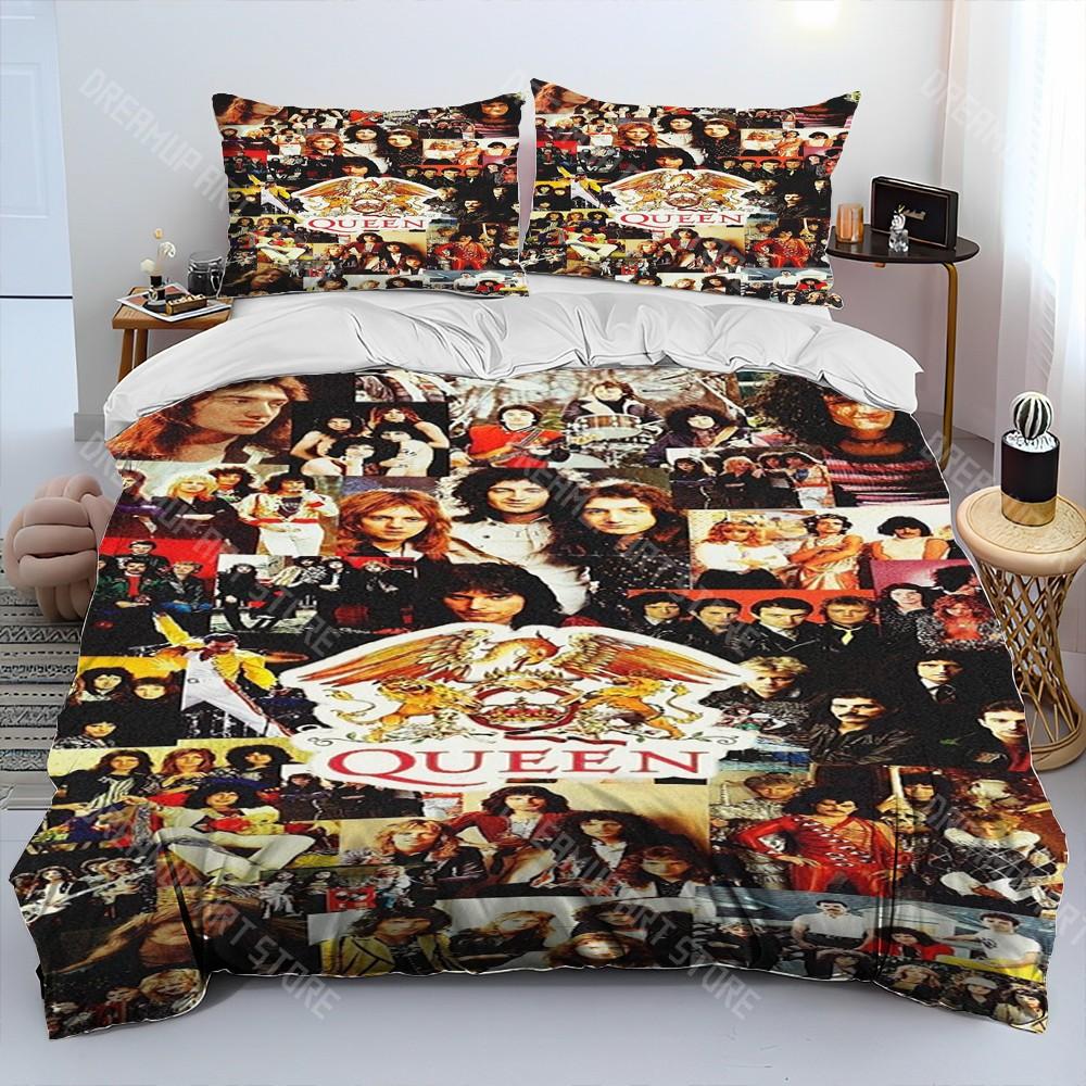 Freddie Mercury Queen-Rock-Band Comforter Bedding Set,Duvet Cover Bed Set Quilt Cover Pillowcase,King Queen Size Bedding Set