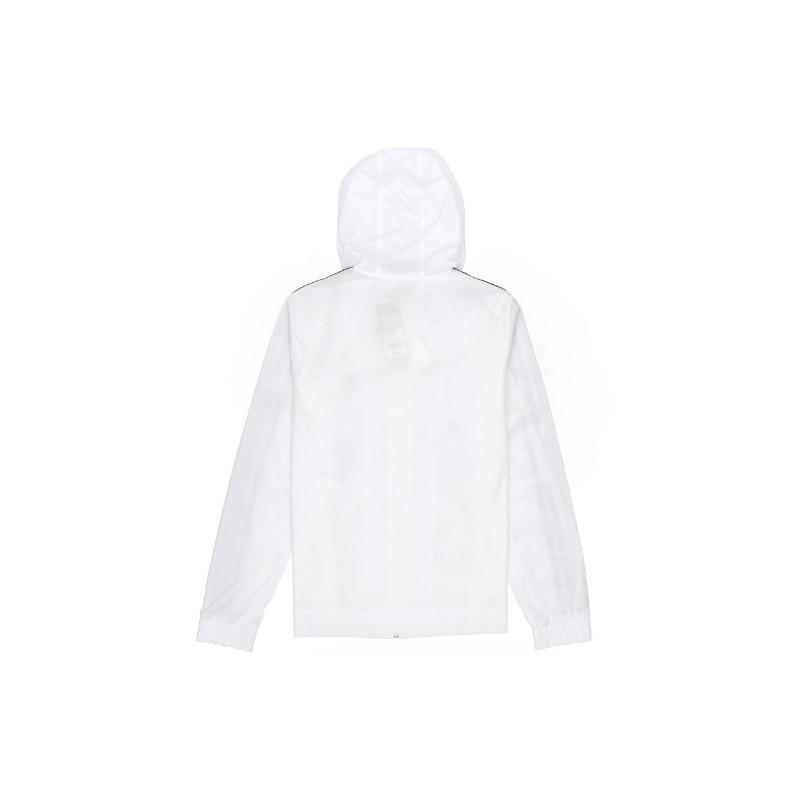 adidas Women's White 3-Stripes Hooded Windbreaker Jacket H10243