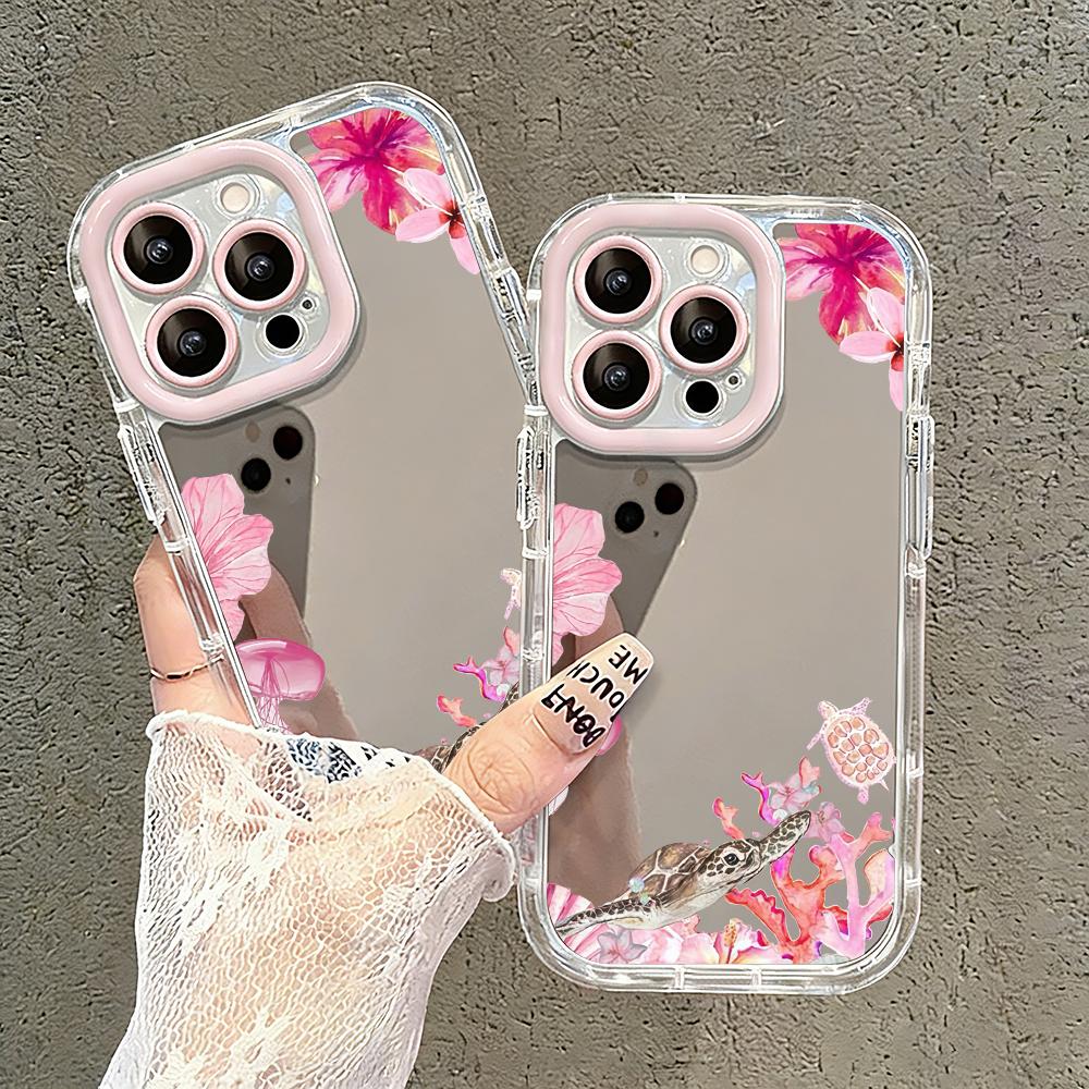 Summer Marine Elements Pattern Mirror Phone Case For iPhone 17 Air 16 Pro Max 17 15 14 13 12 11 8 Plus X Protection Back Cover