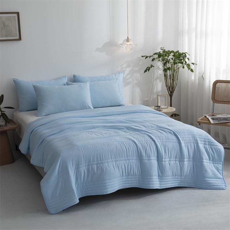 Comforter Washable Summer Quilt Fiber Summer Cooling Air Conditioning Blanket Skin Friendly Washed Quilt Thin Wadding Blanket 110x150cm