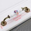 KAK Antique Bronze Ceramic Cabinet Handles Zinc Alloy Drawer Knobs Wardrobe Door Handles Morning Glory European Furniture Handle