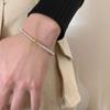 Korean Luxury S925 Sterling Silver and Gold Bracelet with Cold Style Fashion Ring for Women