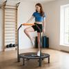 40 Zoll faltbares Mini-Fitness-Trampolin, mit verstellbarem Schaumstoffgriff, Orange