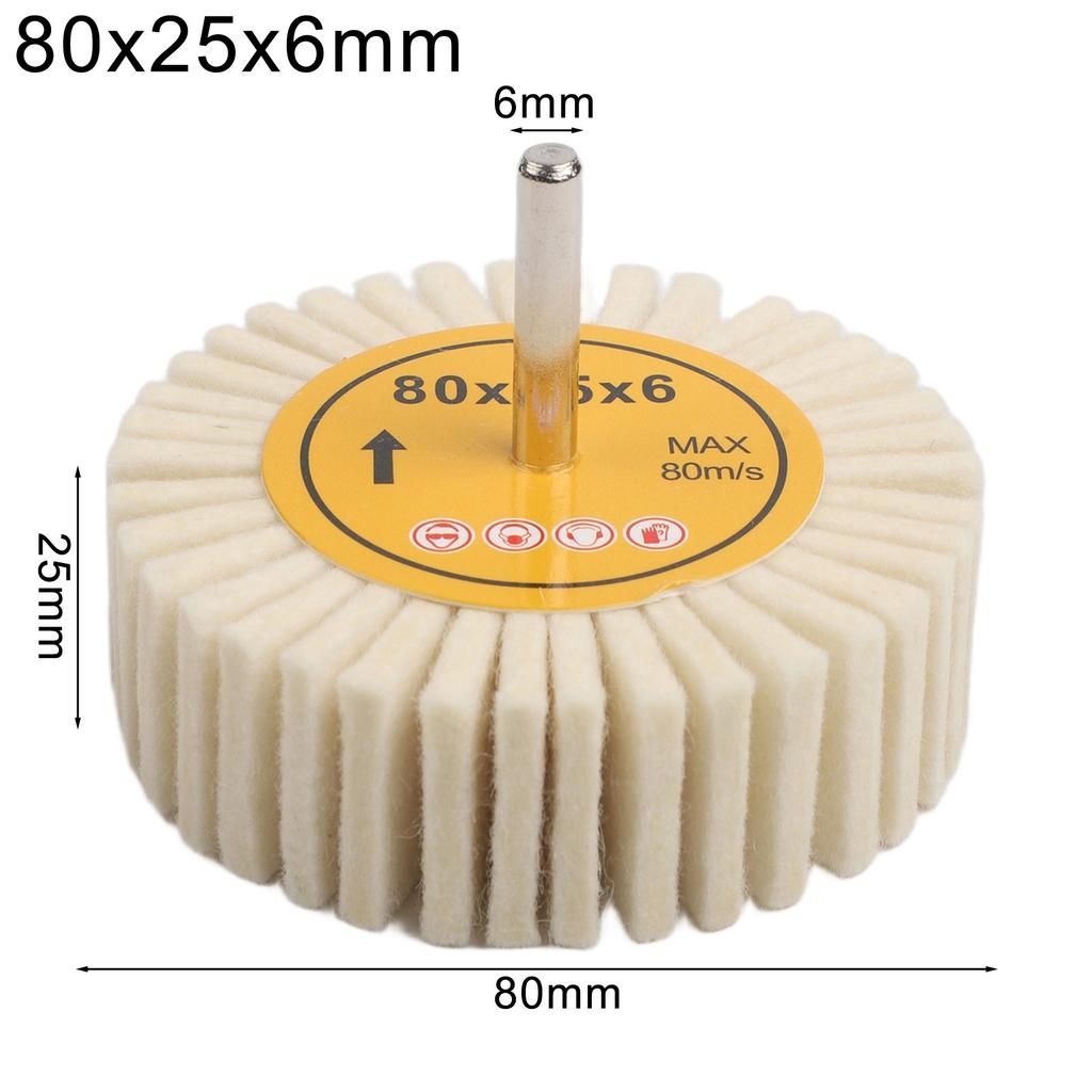 Efficient Polishing Tool 6mm Shank Polishing Head Wool Polishing Wheel