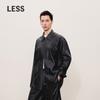 LESS 2024 Autumn Stand Collar Faux Leather Jacket