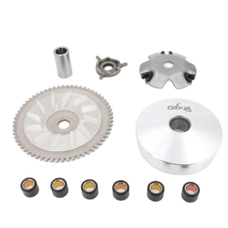 Glixal GY6 49cc 50cc Chinese Scooter Moped Complete Variator Kit Front Clutch Drive Pulley with Roller weights 139QMB 139QMA