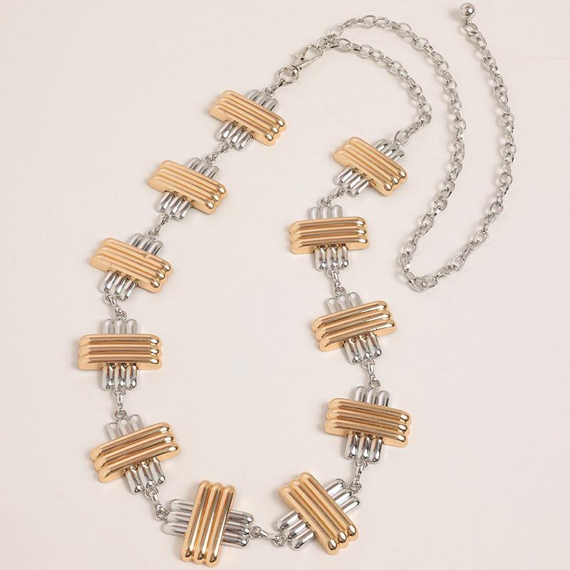 Geometric Metal Waist Chain For Women With Hook Closure Fashion Hip Belt Accessory