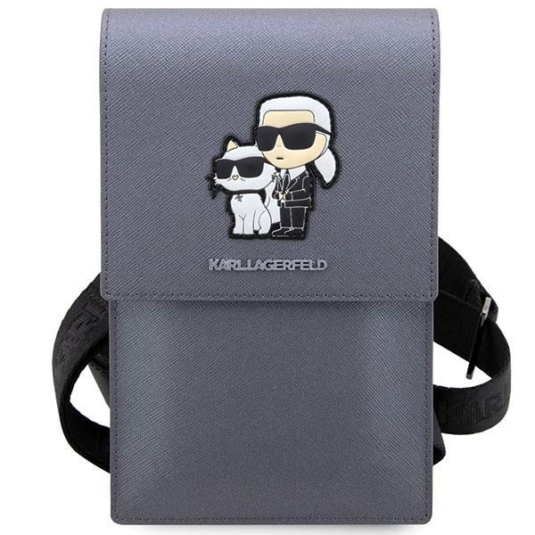 Karl Lagerfeld Torebka Klwbsakcpmgsrebrny/Silver Saffiano Karl & Choupette