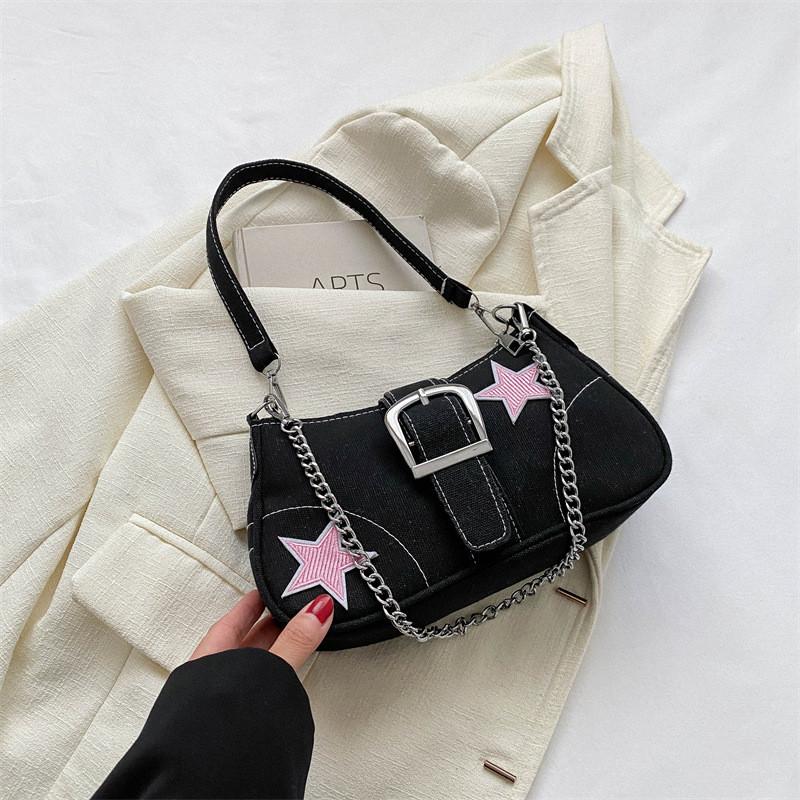 Fashionable Canvas Street Style One Shoulder Bag 2023 Winter New Fashion Casual Crossbody Bag