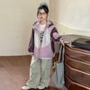 Girls' Color Block Hooded Windbreaker - Spring/Autumn 2025 Casual Sports Jacket for Big Kids