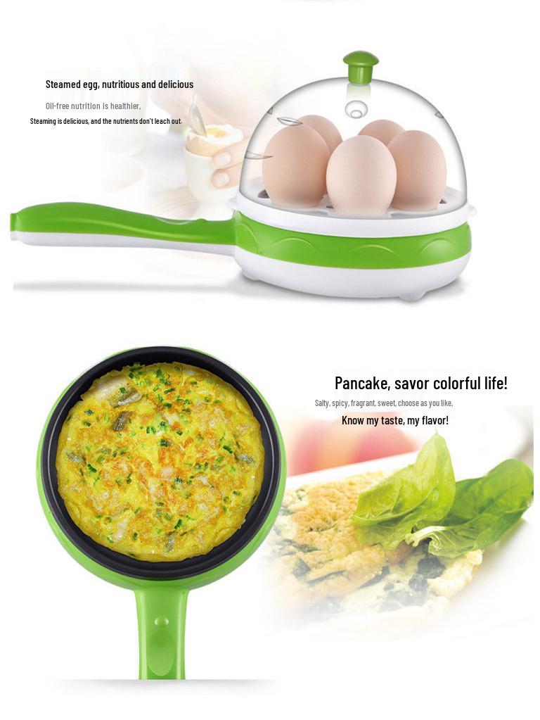 Non-Stick Mini Electric Frying Pan & Multifunctional Egg Cooker: Boils, Steams, and Makes Omelets