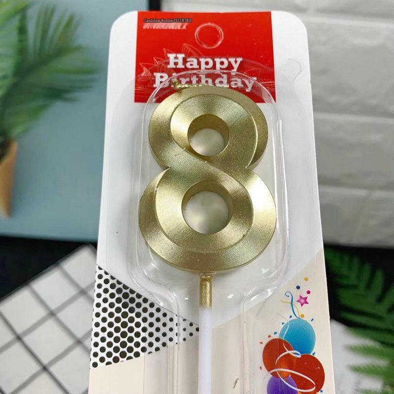 Opera House Candle Series: Vintage Gold Number Candles for Birthday & Anniversary Cake Decorations