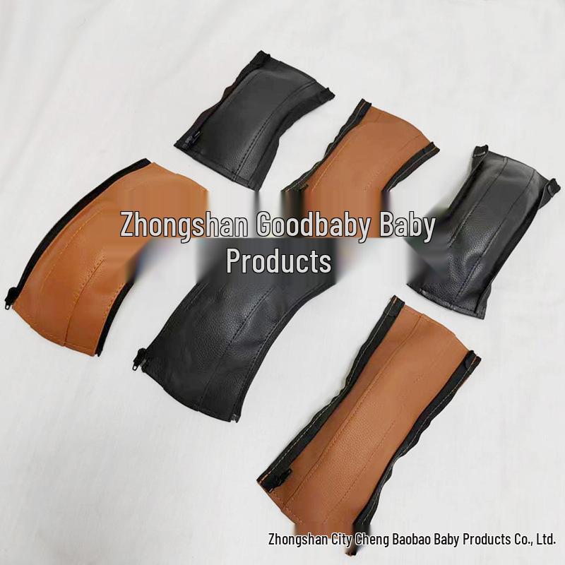 Zippered PU Leather Stroller Handle Cover - Removable & Washable Universal Accessory
