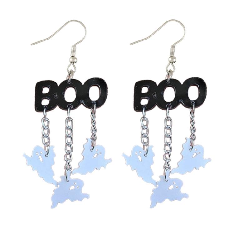 BOO Spirit Tassels Earrings Simple Halloween Drop Earrings Statement Jewelry 1