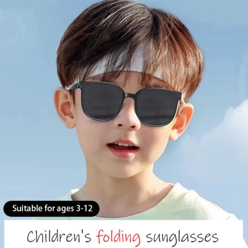 New Fashion Girls Square Sunglasses Vintage Baby Childrens Korean Sunglasses Boys Folding UV Resistant Outdoor