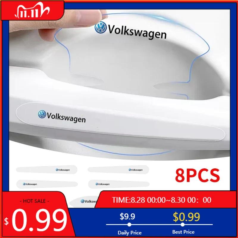VW GTI GOLF 2026 Hot For VW VOLKSWAGEN 8Pcs Transparent Car Door Handle Bowl Decoration Badge Sticker For Volkswagen VW GTI Golf