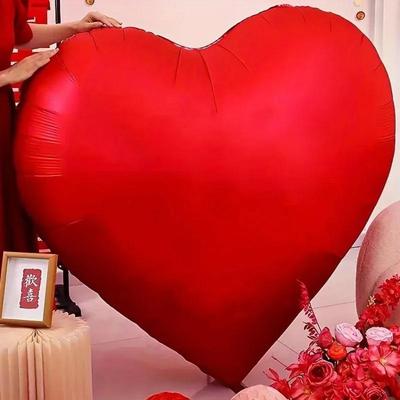 63 Zoll Valentinstag Ballon Übergroßer Roter Herzförmiger Ballon Aluminiumfolie Aufblasbar Aluminiumfolienballon