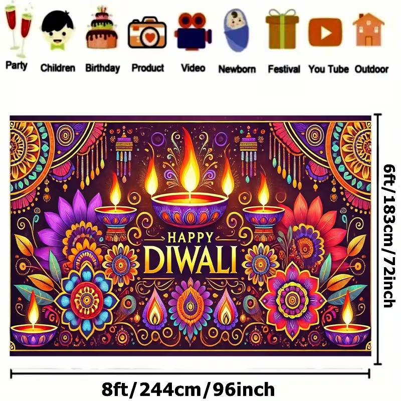 Sfondo Fotografico 2D Festival di Diwali Decorazione Festa Indù Stoffa