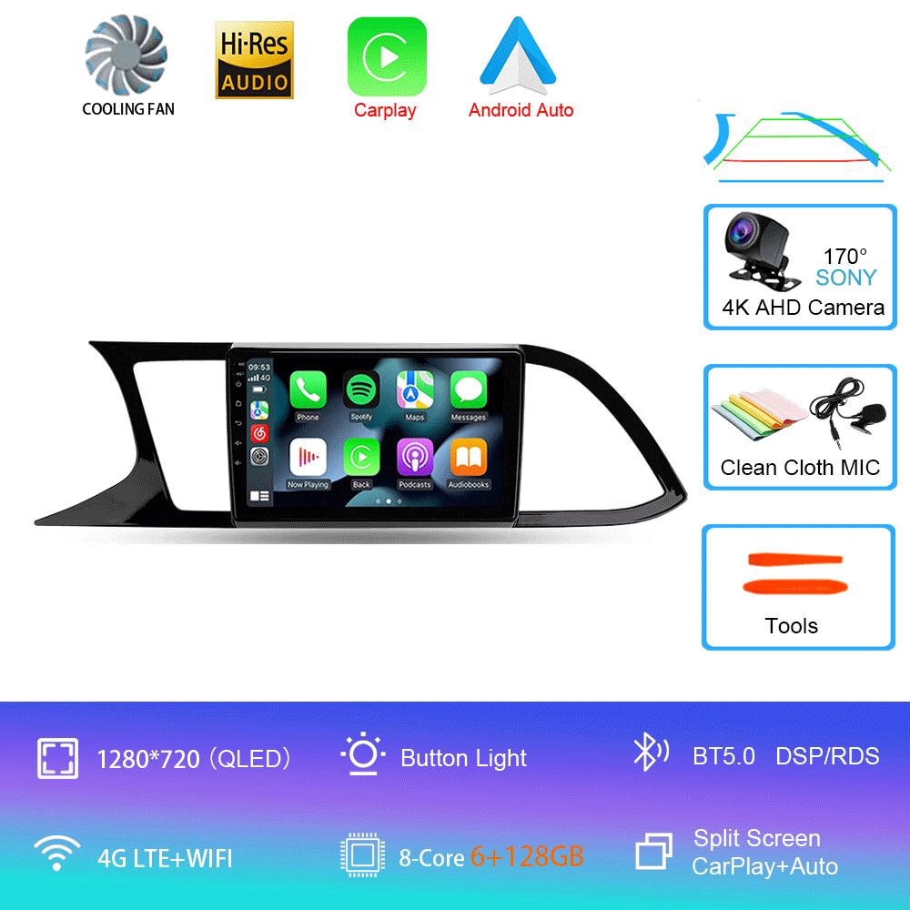 Radio Auto Android 14 Carplay Pentru Seat Leon 3 2012 2013 2014 2015 - 2020 Navigație GPS Player Multimedia stereo wifi+4G Auto BT