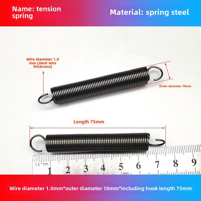 1.0mm Yellow Spring Steel Tension Spring with Hook Clamp for Mop Brake Binding Machine