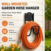 Yard Hose Storage Rack Wall Mounted Metal Holder Set of 2 for Garden and Balcony Use, Curved Front Bar for Coiled Hose Storage During Watering