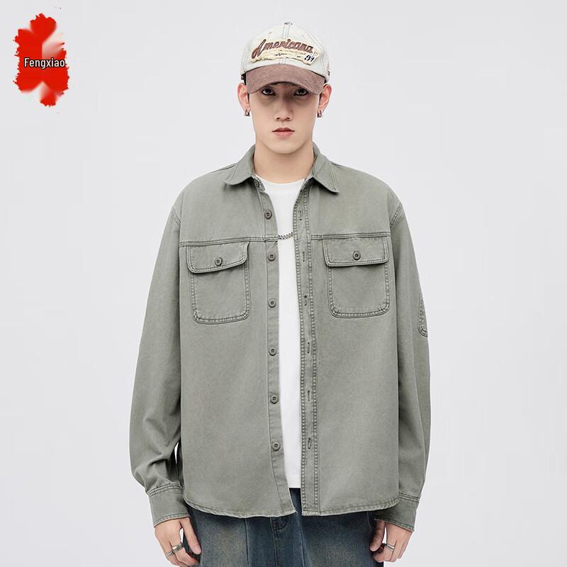 

Мужская повседневная рубашка с длинным рукавом для работы M