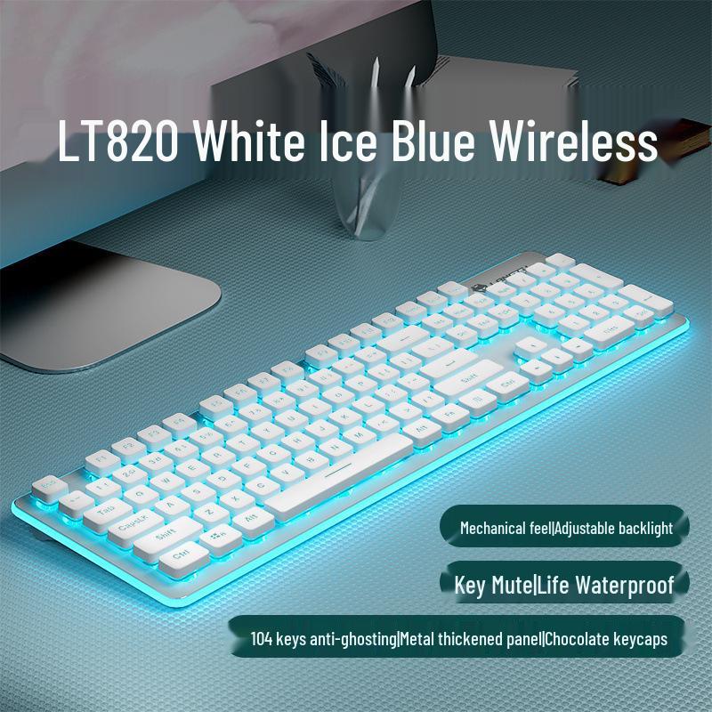Ultra-Quiet Illuminated Mechanical Feel Wired Keyboard & Wireless Mouse Set for Office & Tablet Use