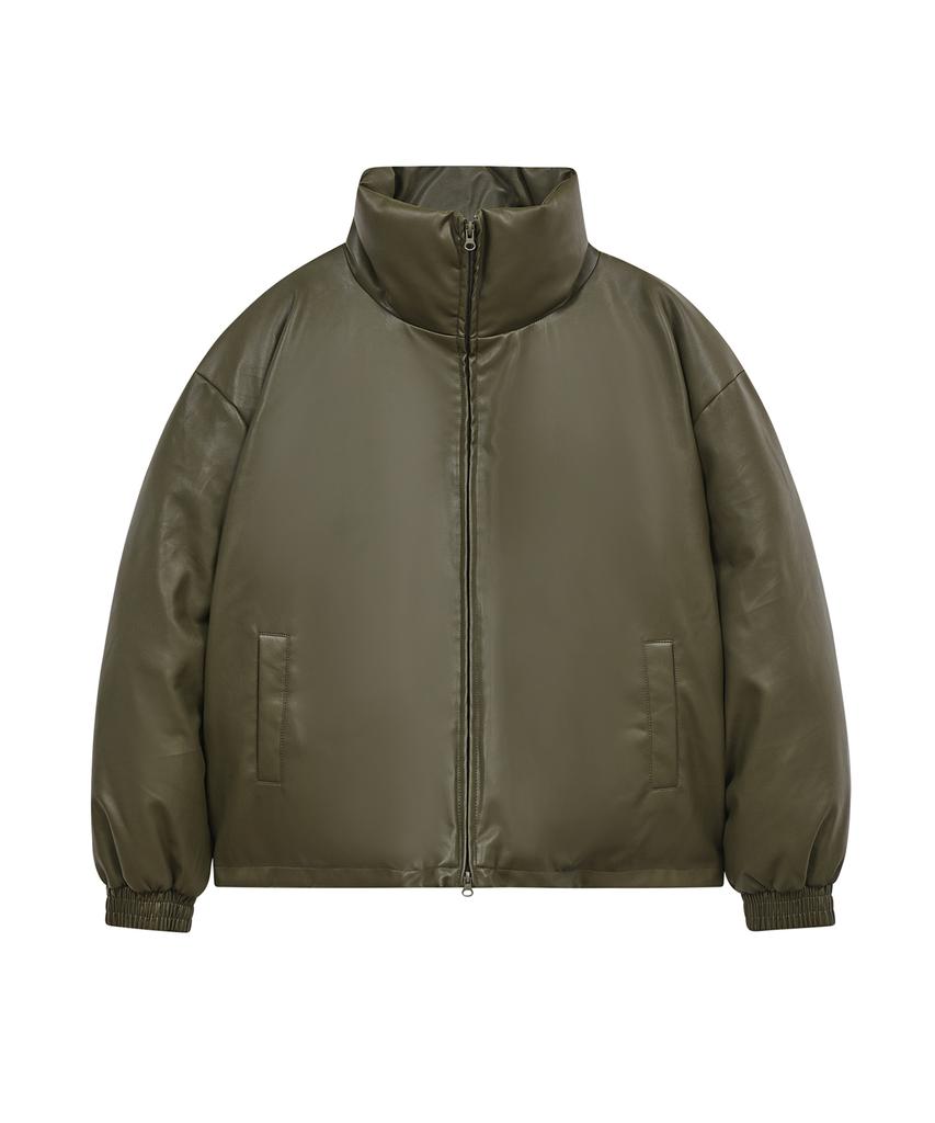 Standarderror 87-Stan104 Utility High-Neck Leather Padded Khaki