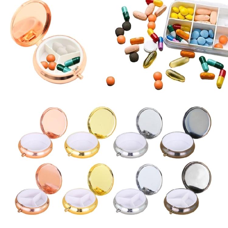 Fach Medikamenten Pillen Etui Pillen Tragetasche für Tasche Geldbörse Pillenbox Dekorative Metall Medizin Organizer für Geschenk