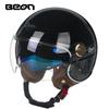 BEON Double Lens Motorcycle Half Helmet Men and Women Motorcycle Retro Helmet Four Seasons General Summer