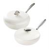 Wenlunshan Pebble White Wok & Frying Pan Set