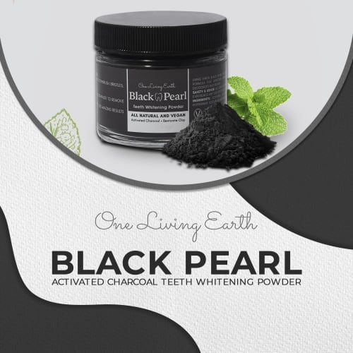 Black Pearl Activated Charcoal Teeth Whitening - Organic & All Natural - Remineralizing Tooth Powder - Anti-Bacterial - Made In USA - 2 oz.