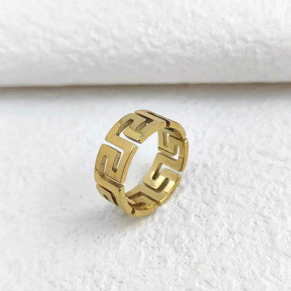 1Pcs Gold Color Hollow Infinity Rings for Women Stainless Steel Engagement Minimalist Geometric Rings Couple Jewelry Wholesale