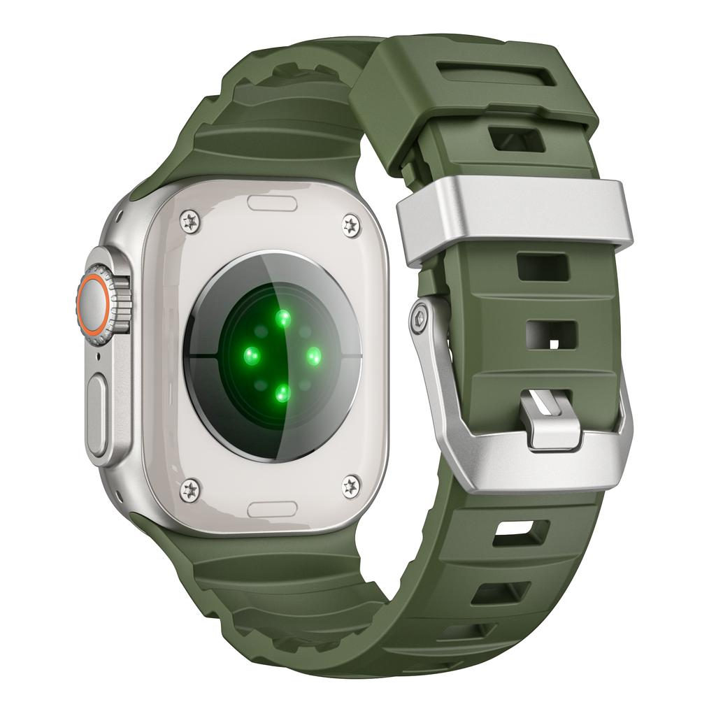 Fluorubber Band For Apple Watch Series 10 Ultra 9 8 7 SE 6 5 4 3 2 1 46mm 49mm 45mm 44mm 42mm Watch Straps