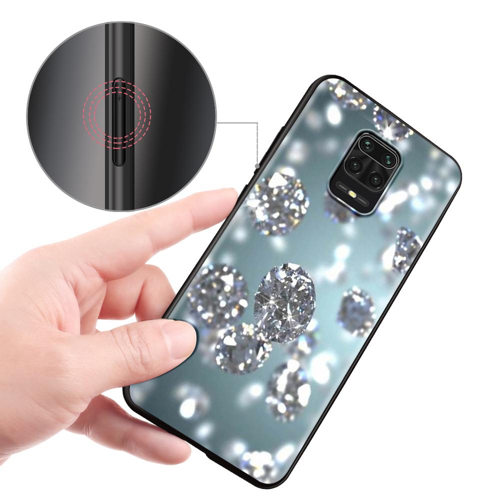 Husă Frumoasă cu Diamante pentru Xiaomi Redmi Note 9S 9 11 10 8 Pro 9C 9 K40 9A 7 8T 7A 9T Carcasă Moale din Silicon Coque Negru Acoperire Telefon
