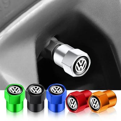 Dla Volkswagen 4 szt. Nakrętki zaworu opony Pokrowce na zawory powietrza opon samochodowych dla Volkswagen VW Beetle Touareg Tiguan CC T-ROC Golf 4 5 6 7 T4 T5